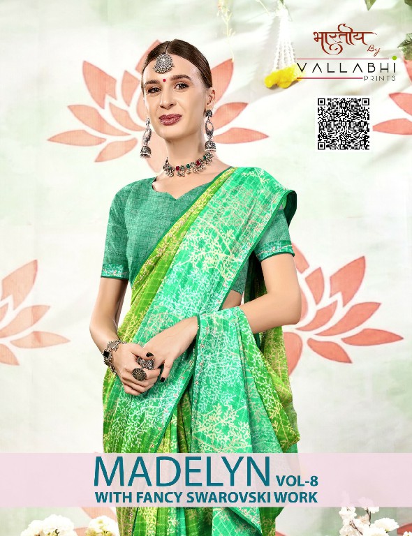 Vallabhi Madelyn Vol-8 Wholesale Fancy Swaroski Work Sarees