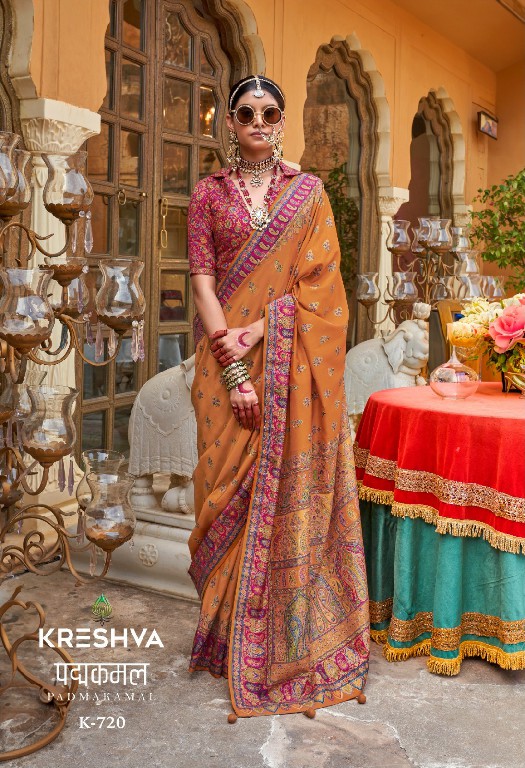 Kreshva Padmakamal Wholesale Luxury Print With Glory Finish Festive Sarees