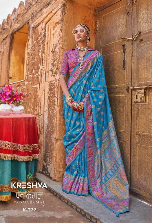 Kreshva Padmakamal Wholesale Luxury Print With Glory Finish Festive Sarees