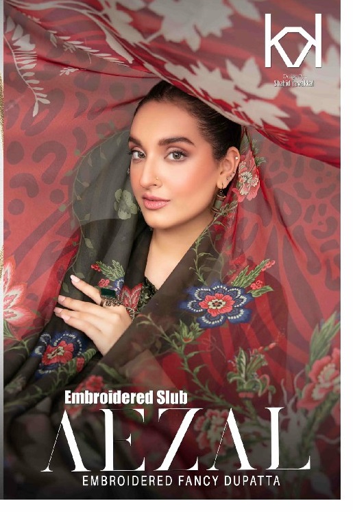 Tawakkal Aezal Embroidered Slub And Embroidered Fancy Dupatta Pakistani Suits