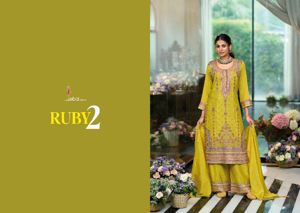 Eba Lifestyle Ruby Vol-2 Wholesale Heavy Chinon Fabrics Readymade Suits