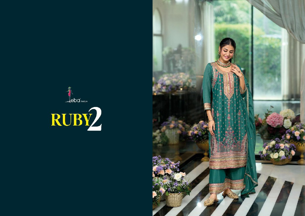 Eba Lifestyle Ruby Vol-2 Wholesale Heavy Chinon Fabrics Readymade Suits