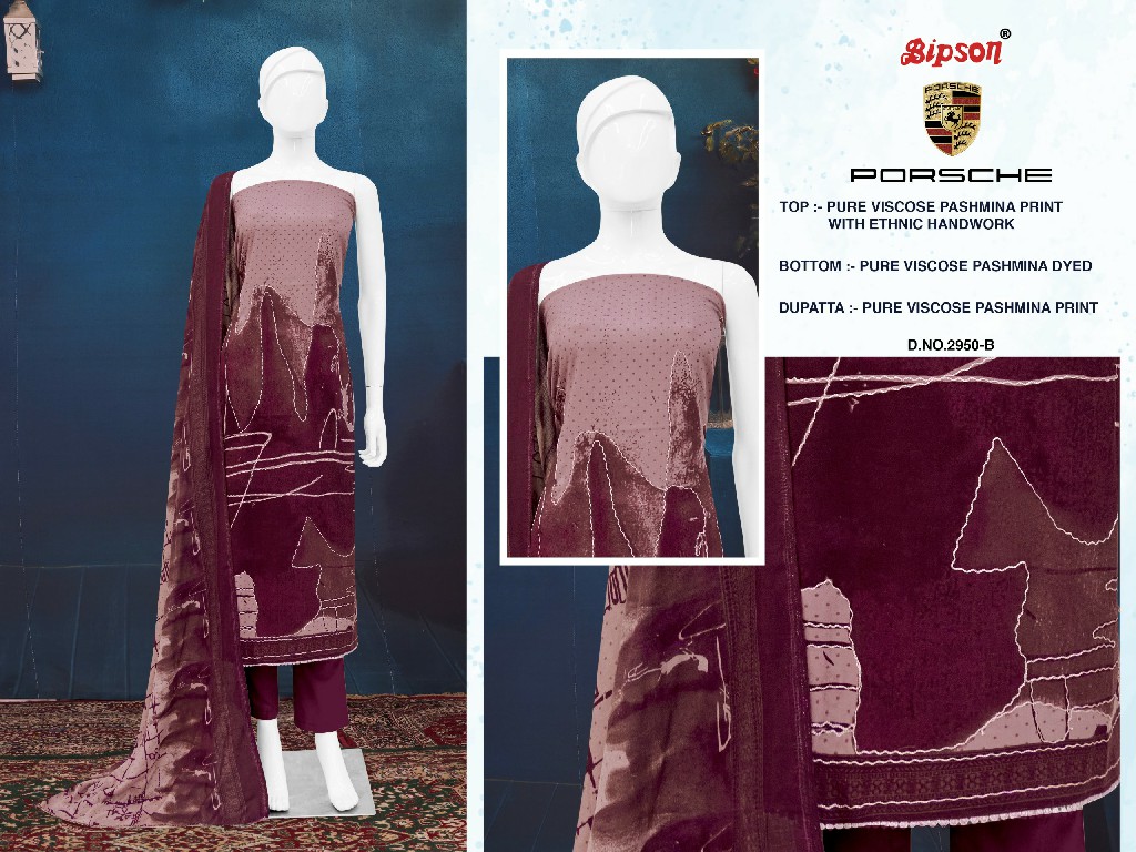 bipson prints porsche 2950 pashmina unique printed salwar suits