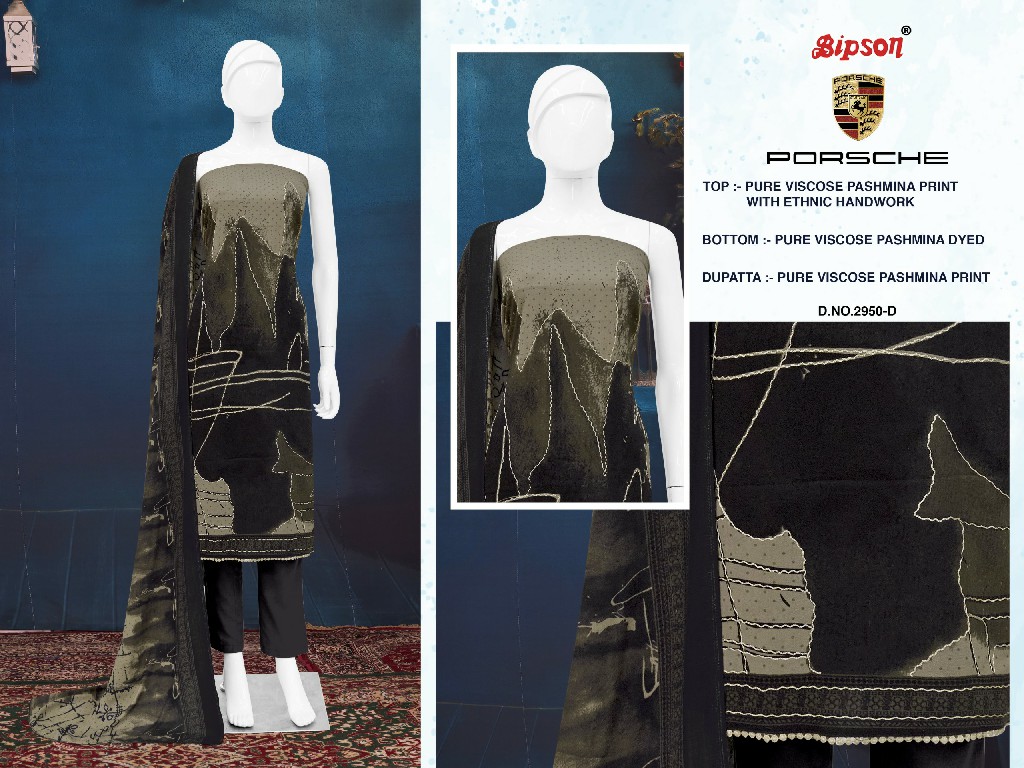 bipson prints porsche 2950 pashmina unique printed salwar suits