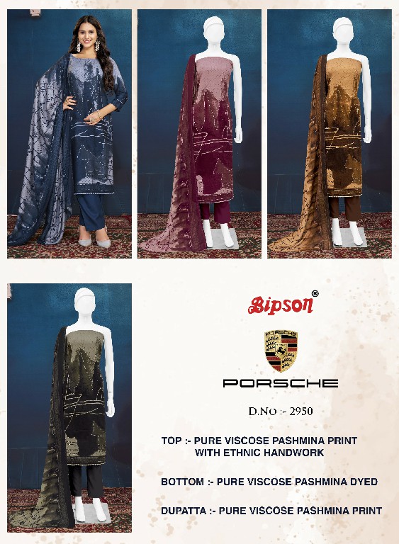 bipson prints porsche 2950 pashmina unique printed salwar suits