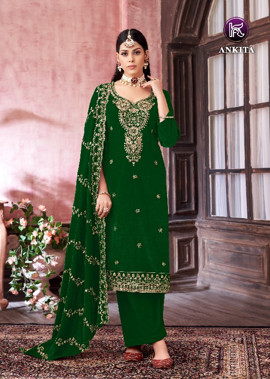 ankita by kala fashion embroidery winter special velvet salwar suits