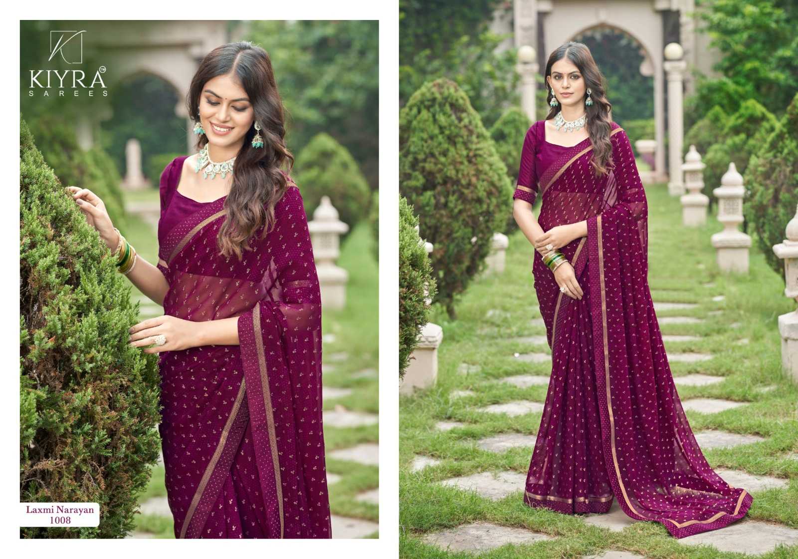 laxmi narayan by kiyra major georgette stylish saree online