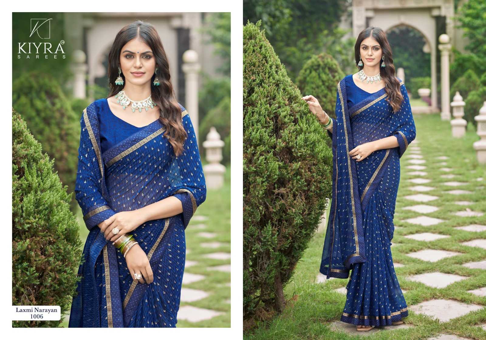 laxmi narayan by kiyra major georgette stylish saree online