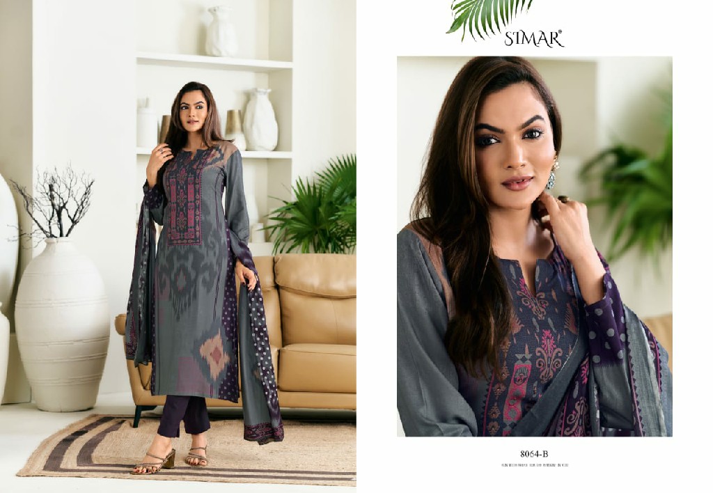 glossy Simar firdaus viscose pashmina print winter collection suits