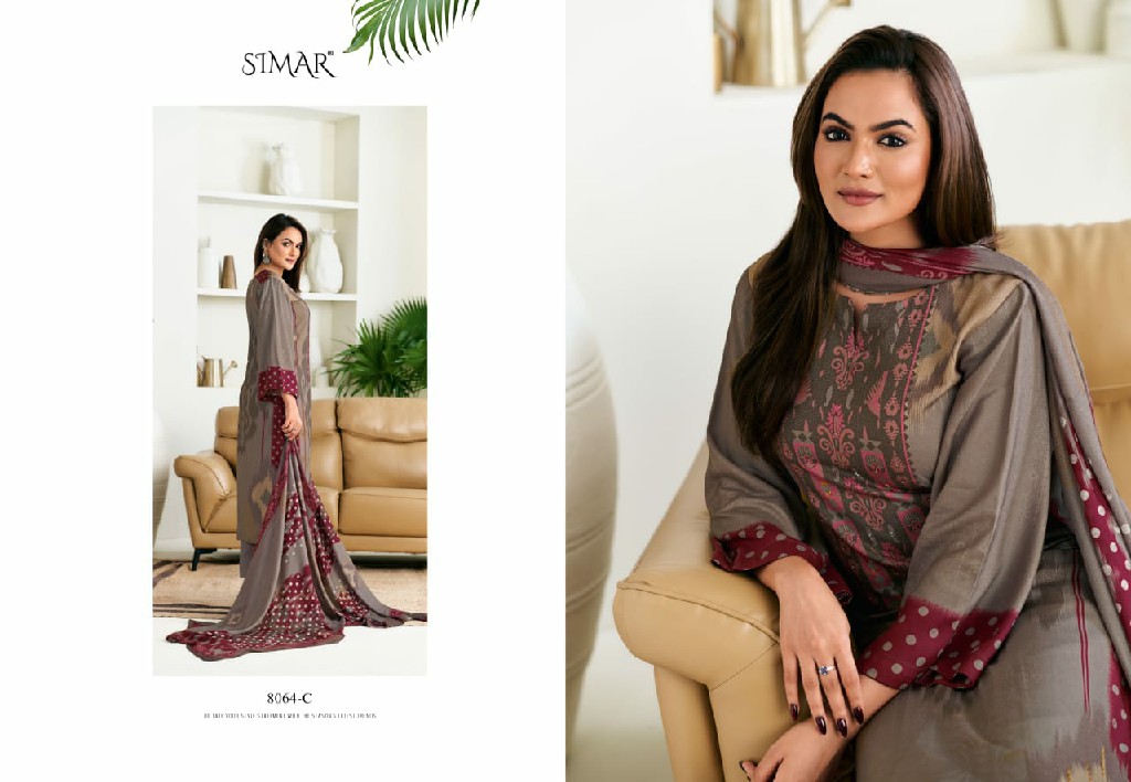 glossy Simar firdaus viscose pashmina print winter collection suits