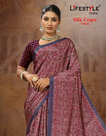 Lifestyle Silk Crape Vol-2 Wholesale Indian Ethnic Sarees