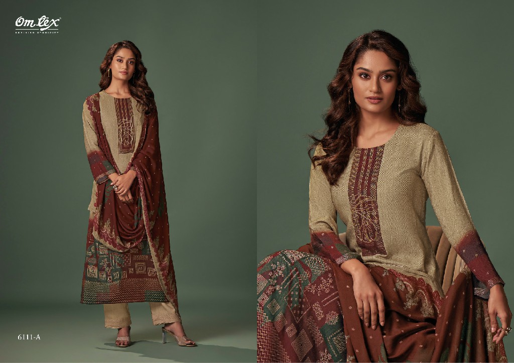 Omtex Aura Wholesale Pure Pashmina With Work Winter Suits