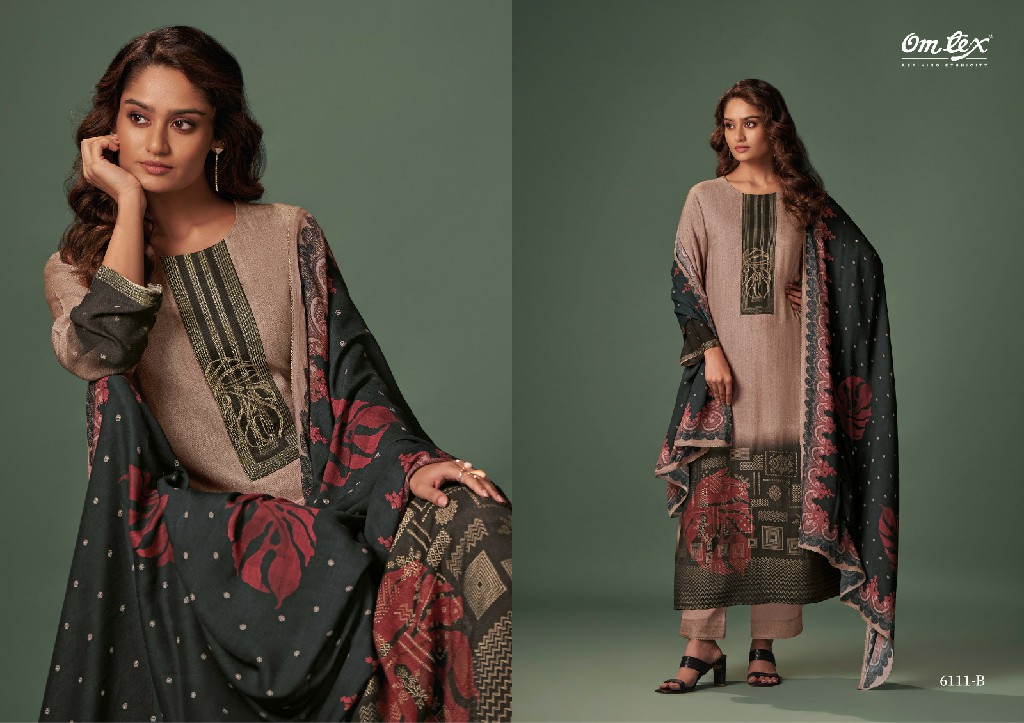 Omtex Aura Wholesale Pure Pashmina With Work Winter Suits