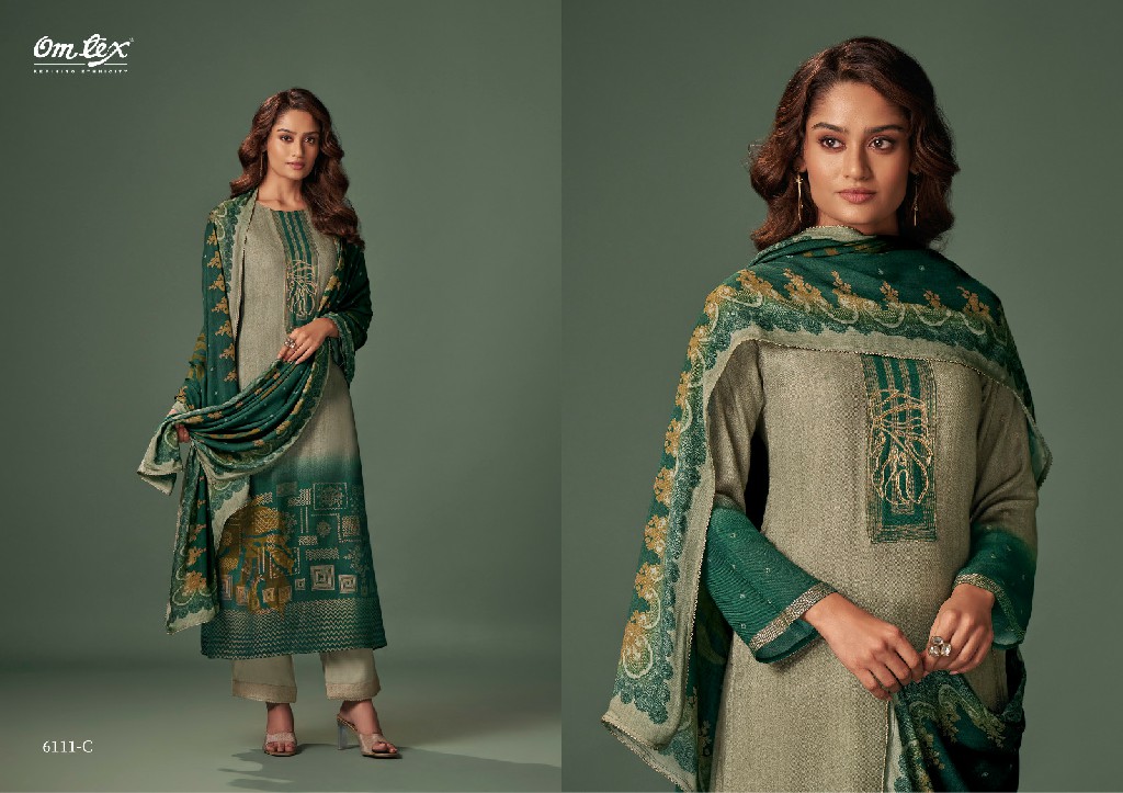 Omtex Aura Wholesale Pure Pashmina With Work Winter Suits