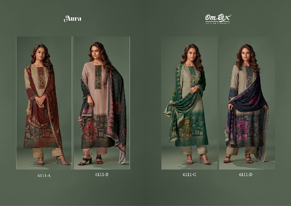 Omtex Aura Wholesale Pure Pashmina With Work Winter Suits