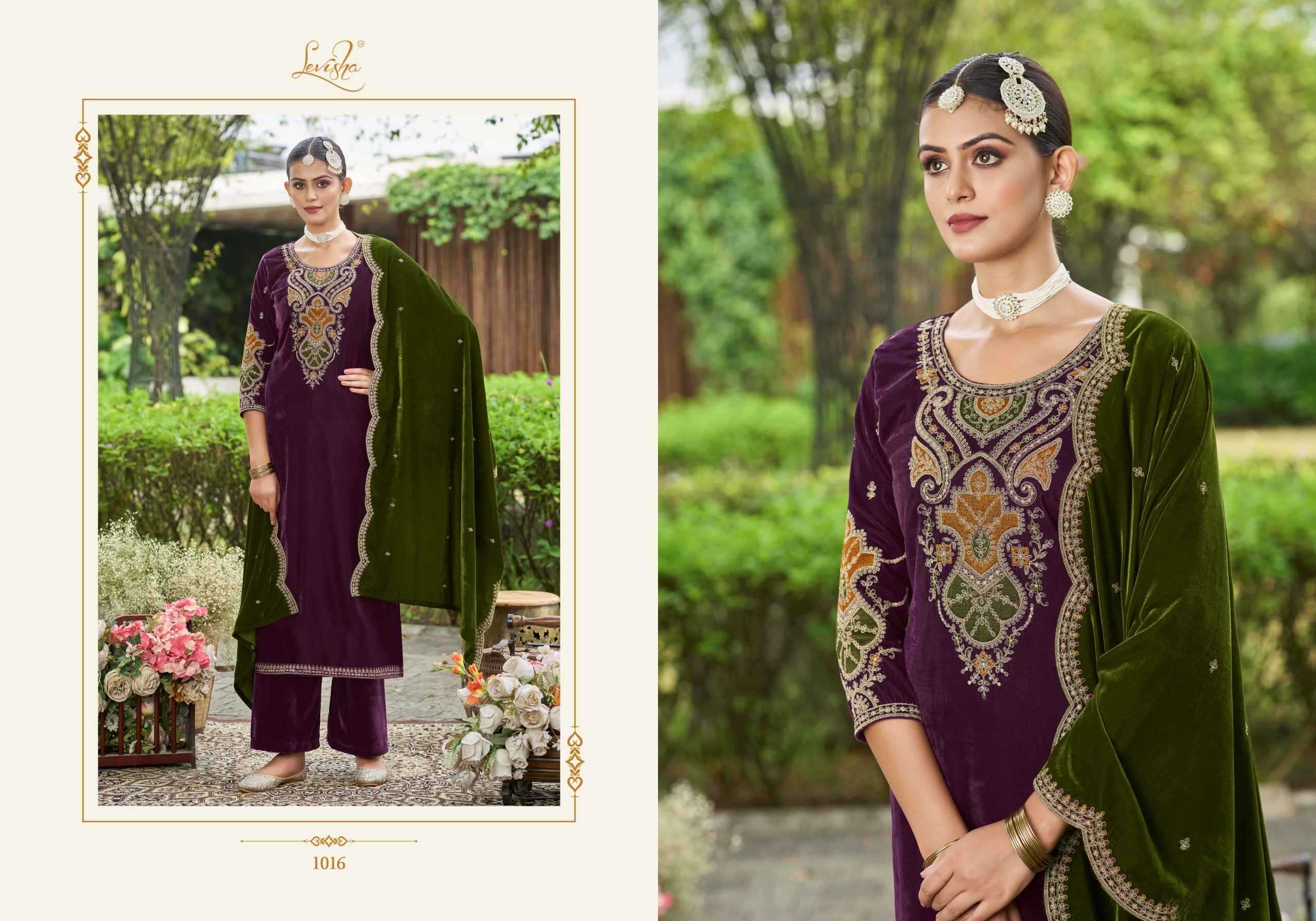 ek nazar by levisha velvet designer unique winter collection 3pcs dress