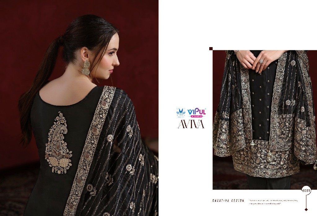 aviva by vipul fashion embroidery work soft organza 3pcs dress