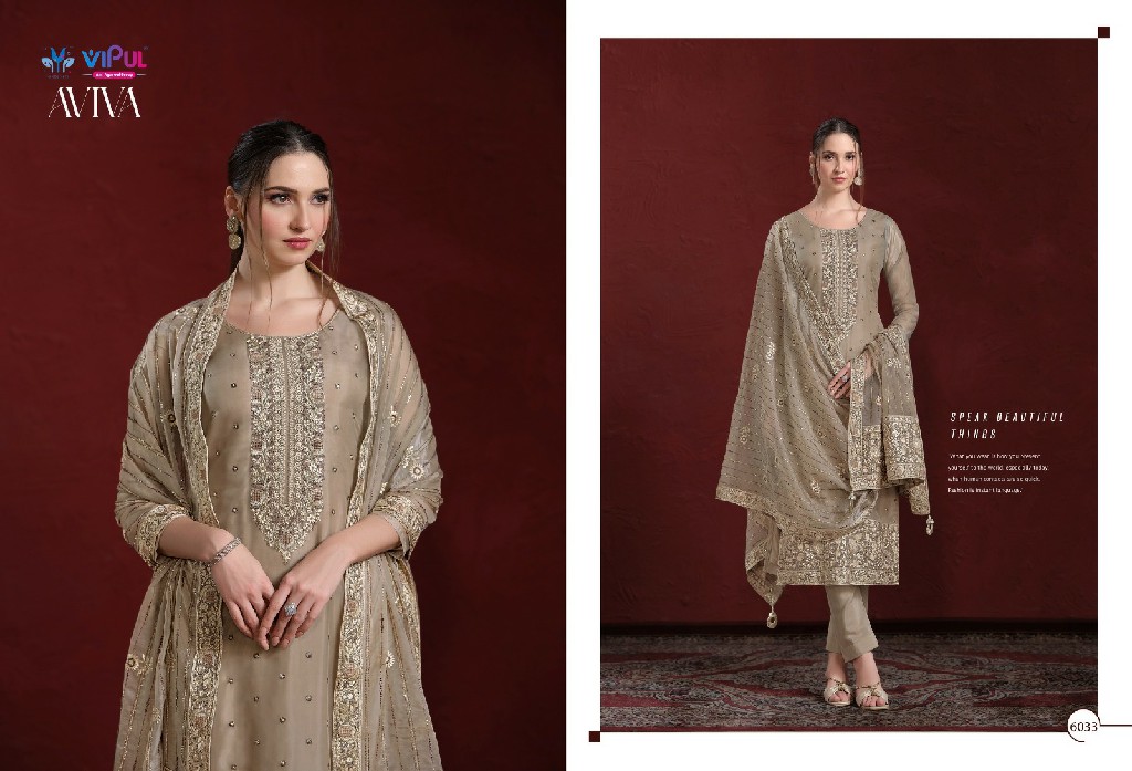 aviva by vipul fashion embroidery work soft organza 3pcs dress