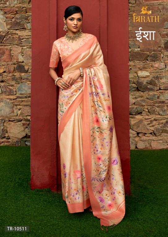 Trirath Isha Wholesale Art Silk Digital Printed Festive Sarees