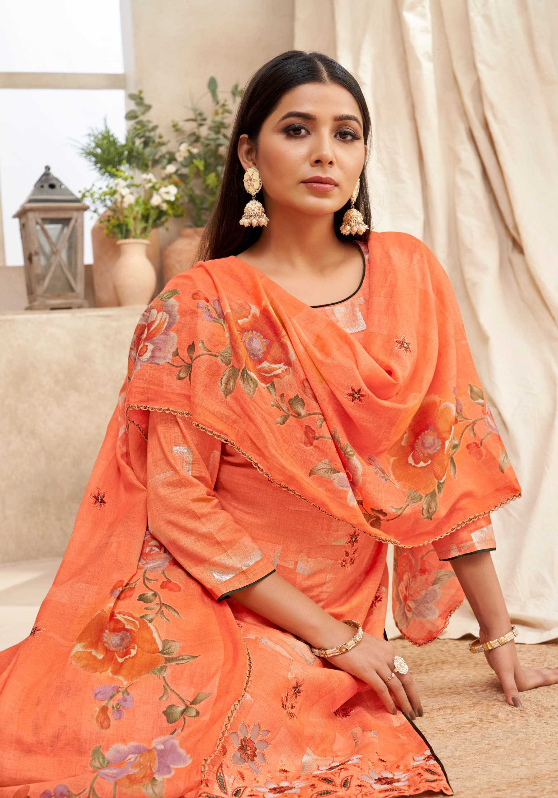 alok suits varshika embroidery printed cotton ladies suits online