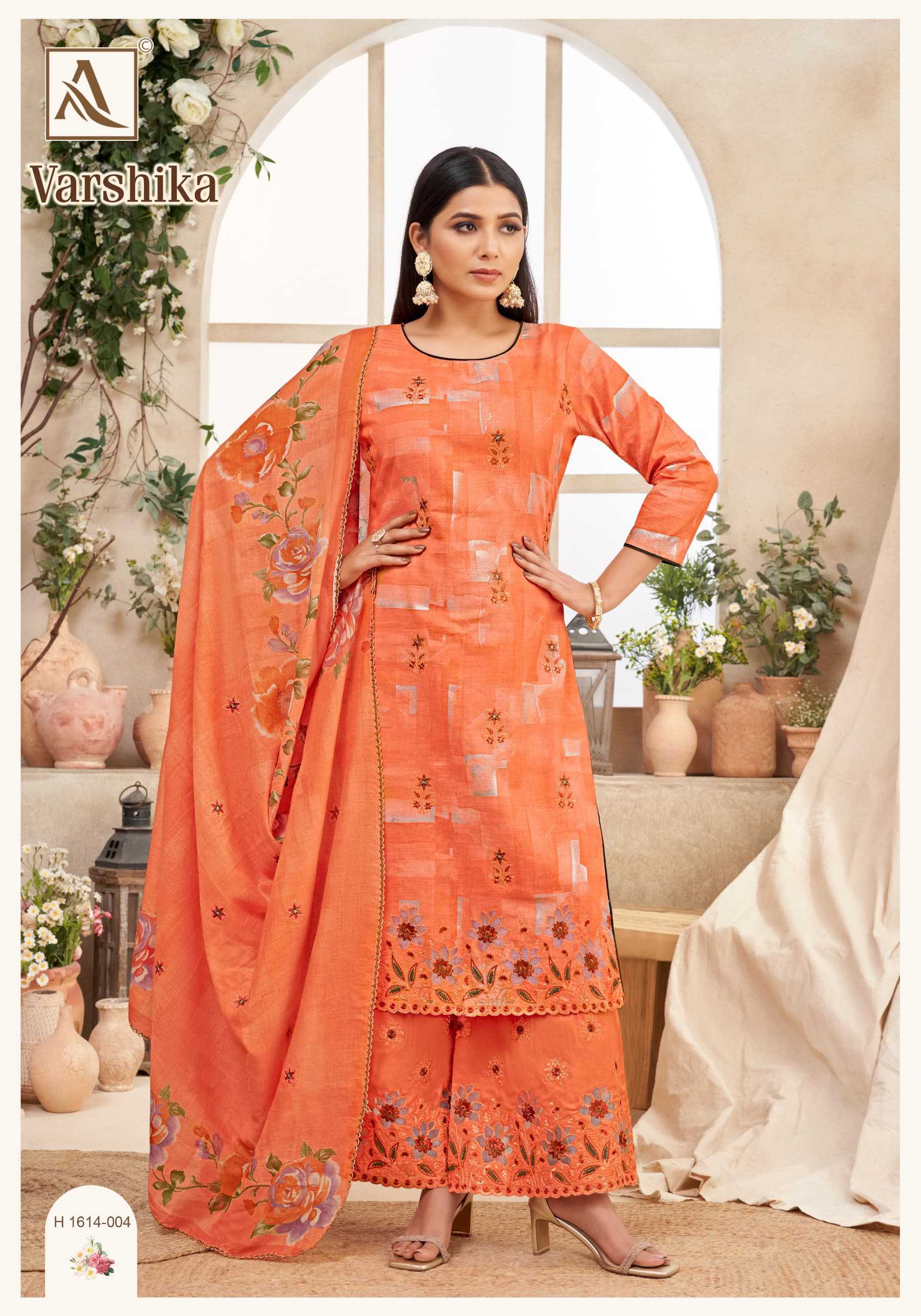 alok suits varshika embroidery printed cotton ladies suits online