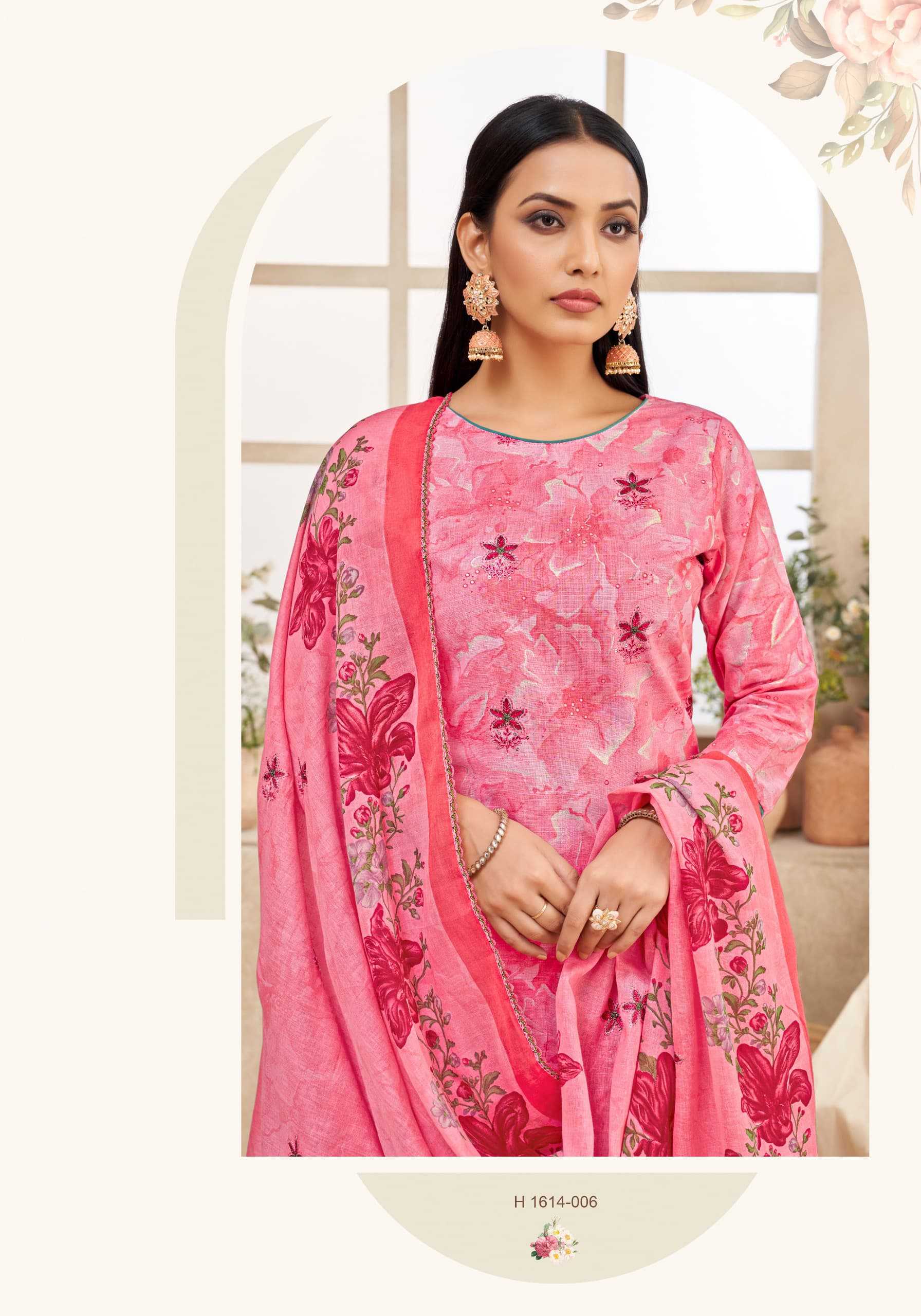 alok suits varshika embroidery printed cotton ladies suits online