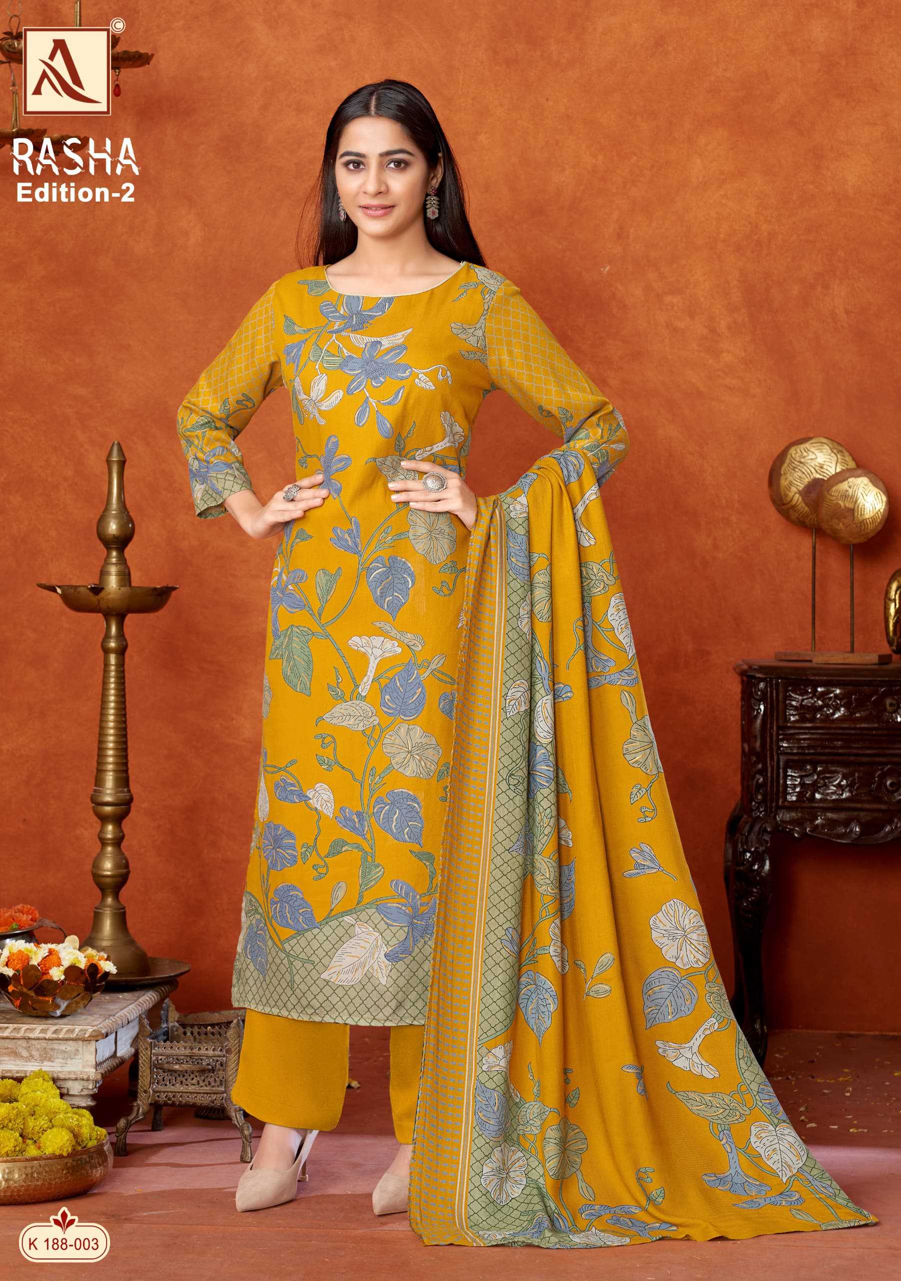 rasha vol 2 by alok suits viscose pashmina designer print 3pcs dress