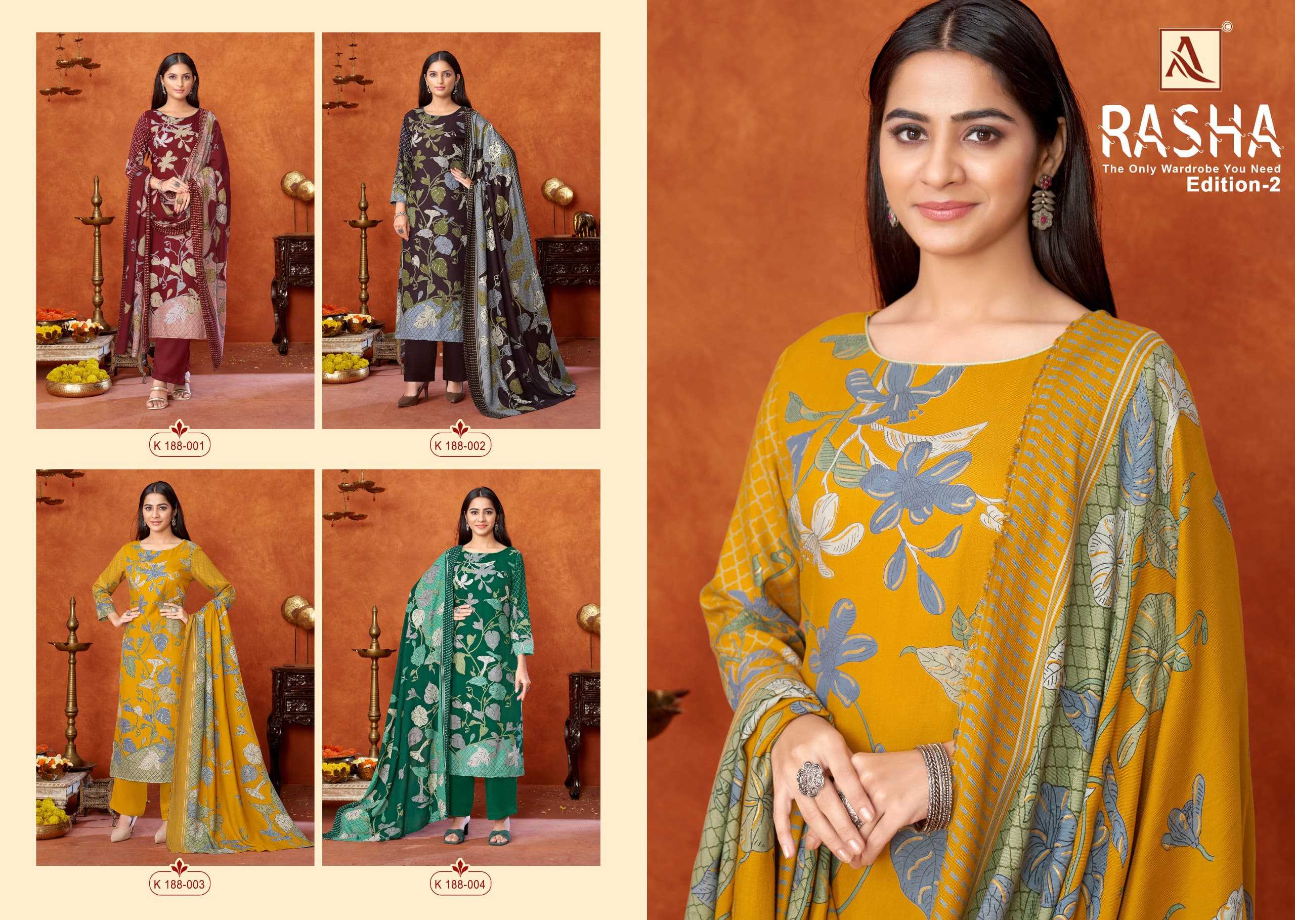 rasha vol 2 by alok suits viscose pashmina designer print 3pcs dress