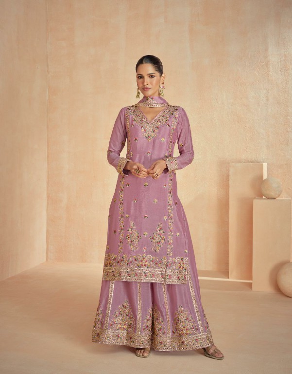 rinaaz by aashirwad creation chinon silk classic readymade plazzo style suit