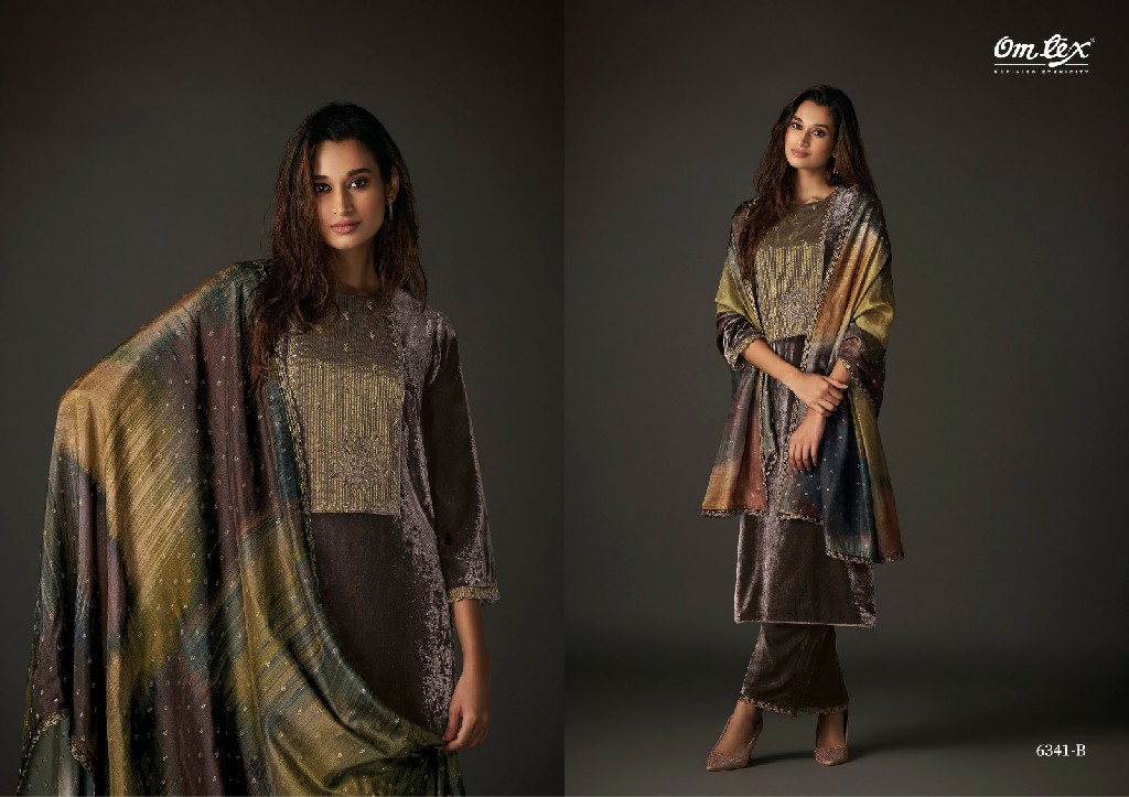 Omtex Utsavi Wholesale Soft Velvet With Embroidery Winter Suits