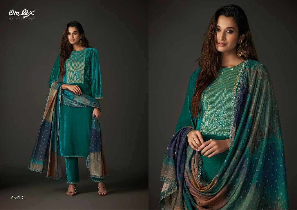 Omtex Utsavi Wholesale Soft Velvet With Embroidery Winter Suits