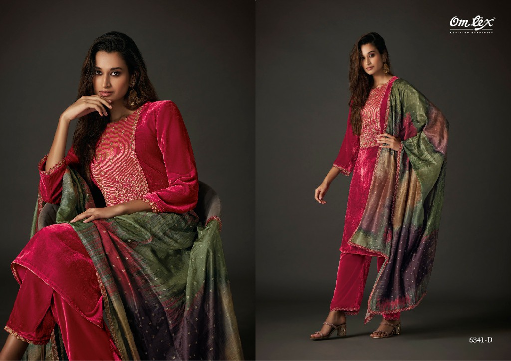 Omtex Utsavi Wholesale Soft Velvet With Embroidery Winter Suits