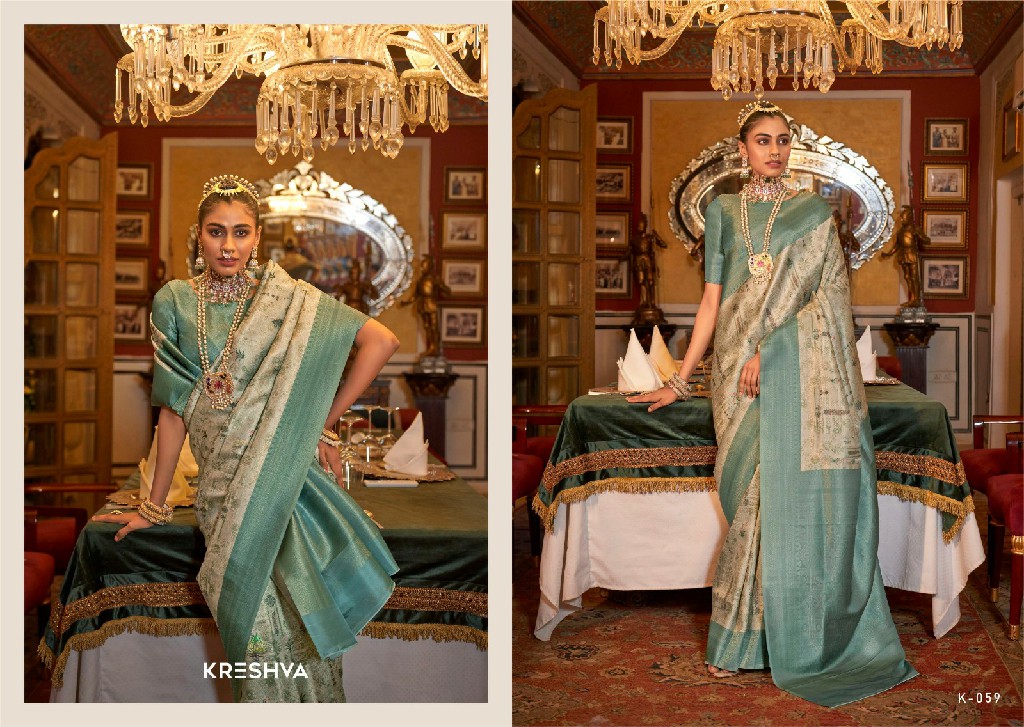 Kreshva Saatvik Vol-3 Wholesale Tusser Silk With Zari Border Sarees