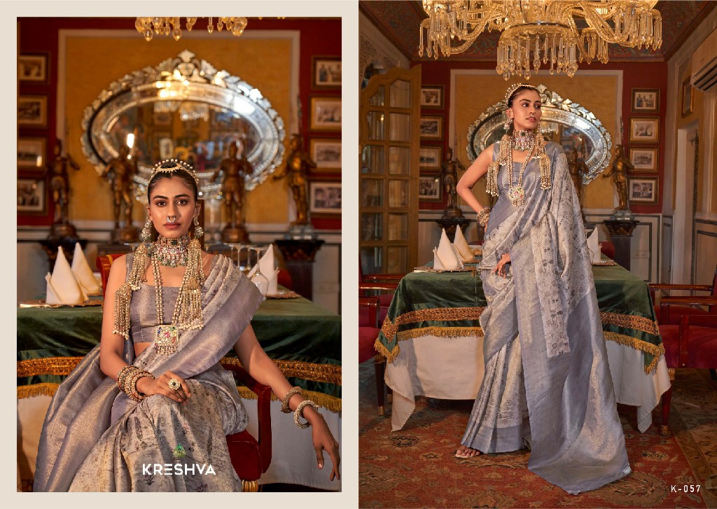 Kreshva Saatvik Vol-3 Wholesale Tusser Silk With Zari Border Sarees