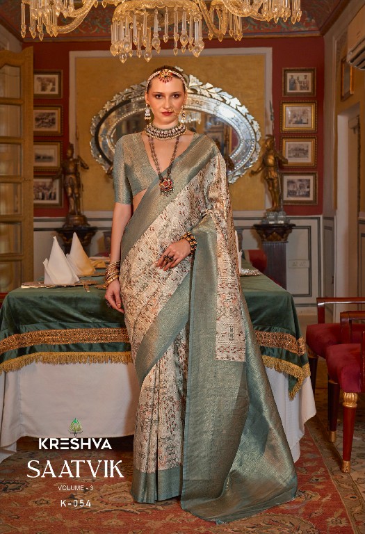 Kreshva Saatvik Vol-3 Wholesale Tusser Silk With Zari Border Sarees