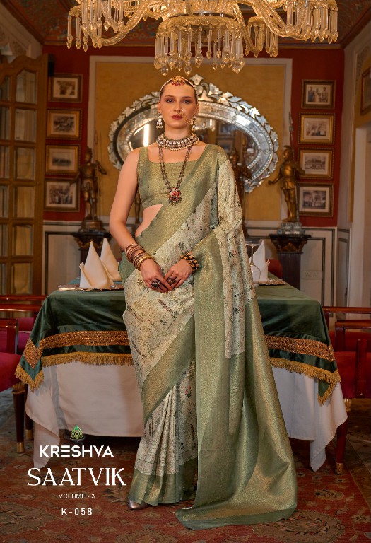 Kreshva Saatvik Vol-3 Wholesale Tusser Silk With Zari Border Sarees