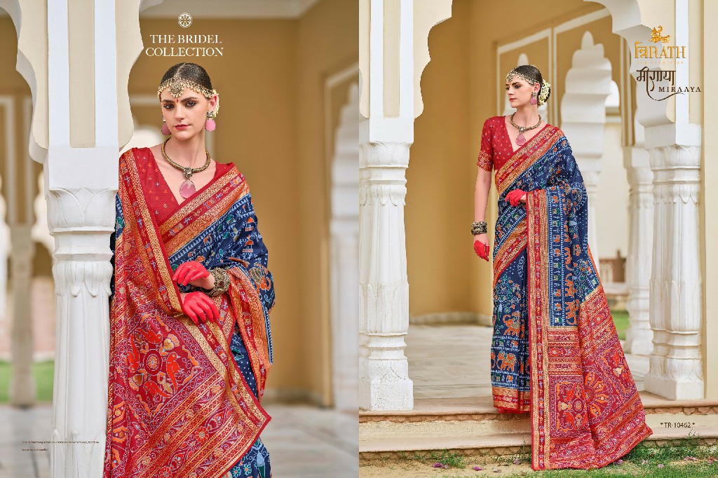Trirath Miraaya Wholesale Sigma Silk With Aqua Finish Sarees