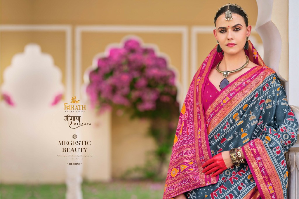 Trirath Miraaya Wholesale Sigma Silk With Aqua Finish Sarees