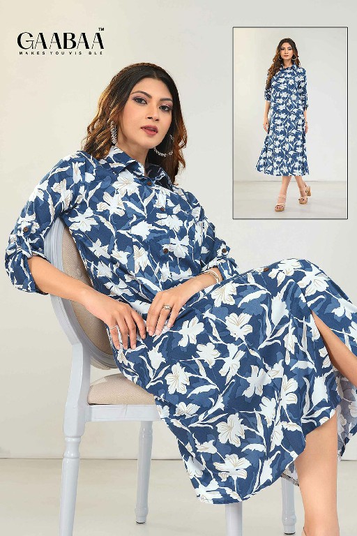 Gaabaa D.no 900 Wholesale Reyon Long A Line Kurtis