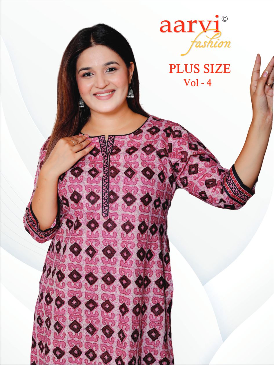 AARVI FASHION SURAT RAJKOT COTTON PLUS SIZE VOL 4 KURTIS BIG SIZE KURTIS FOR WOMEN