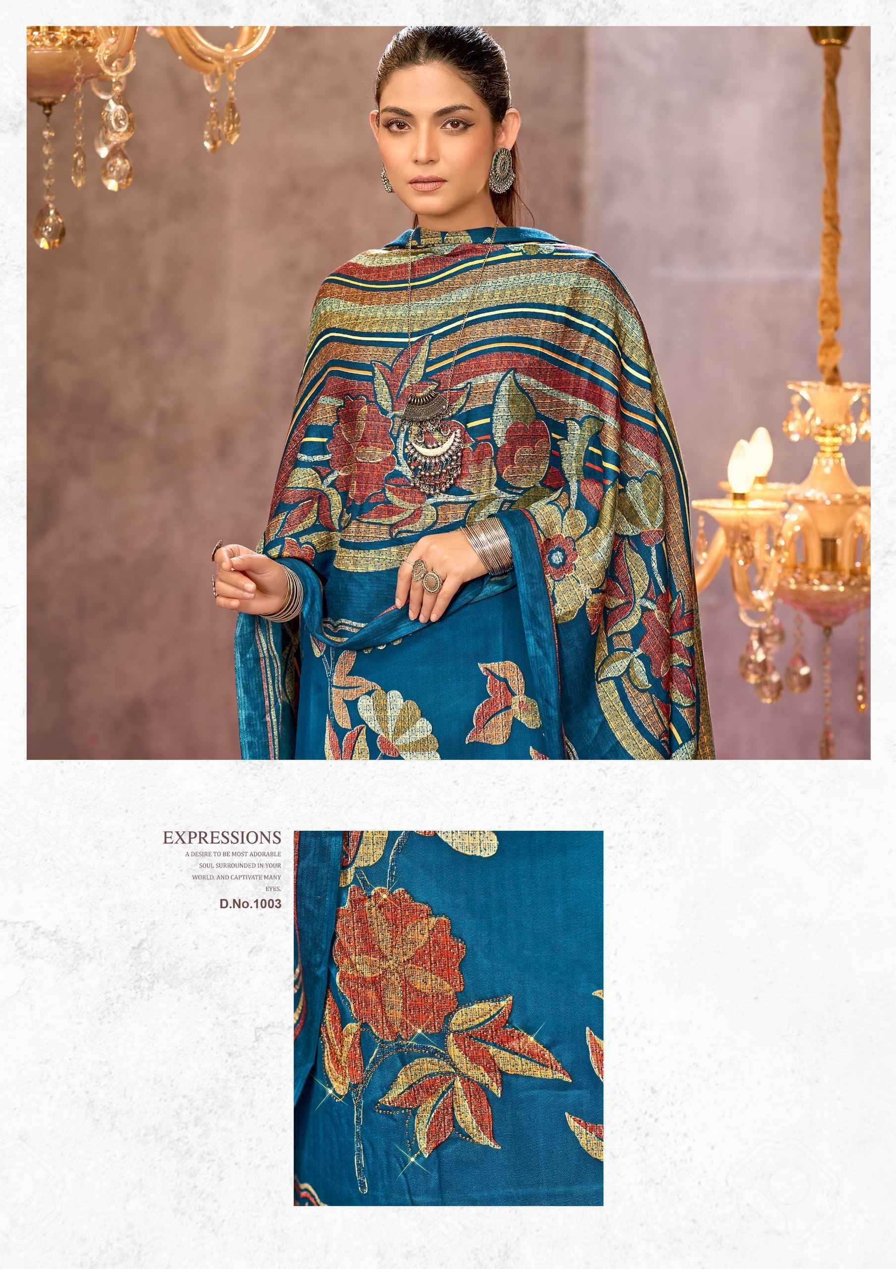 haniya by roli moli creation pashmina winter collection 3pcs suits