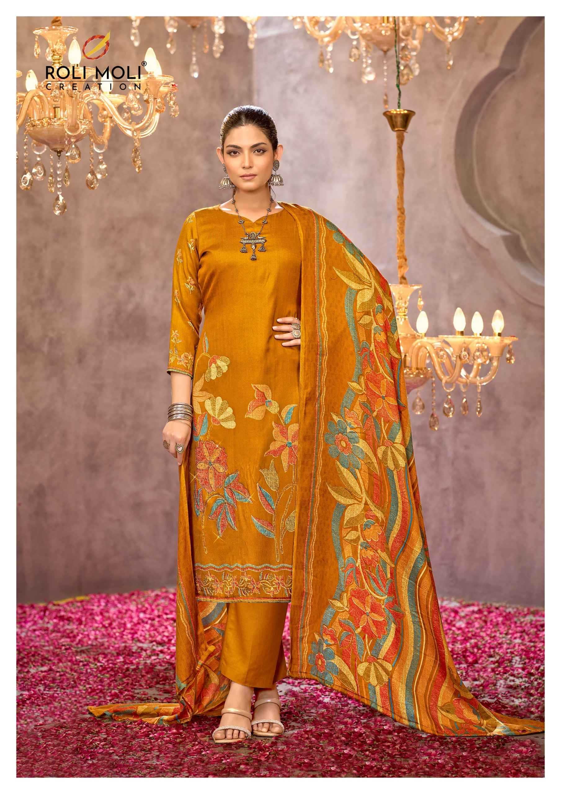 haniya by roli moli creation pashmina winter collection 3pcs suits