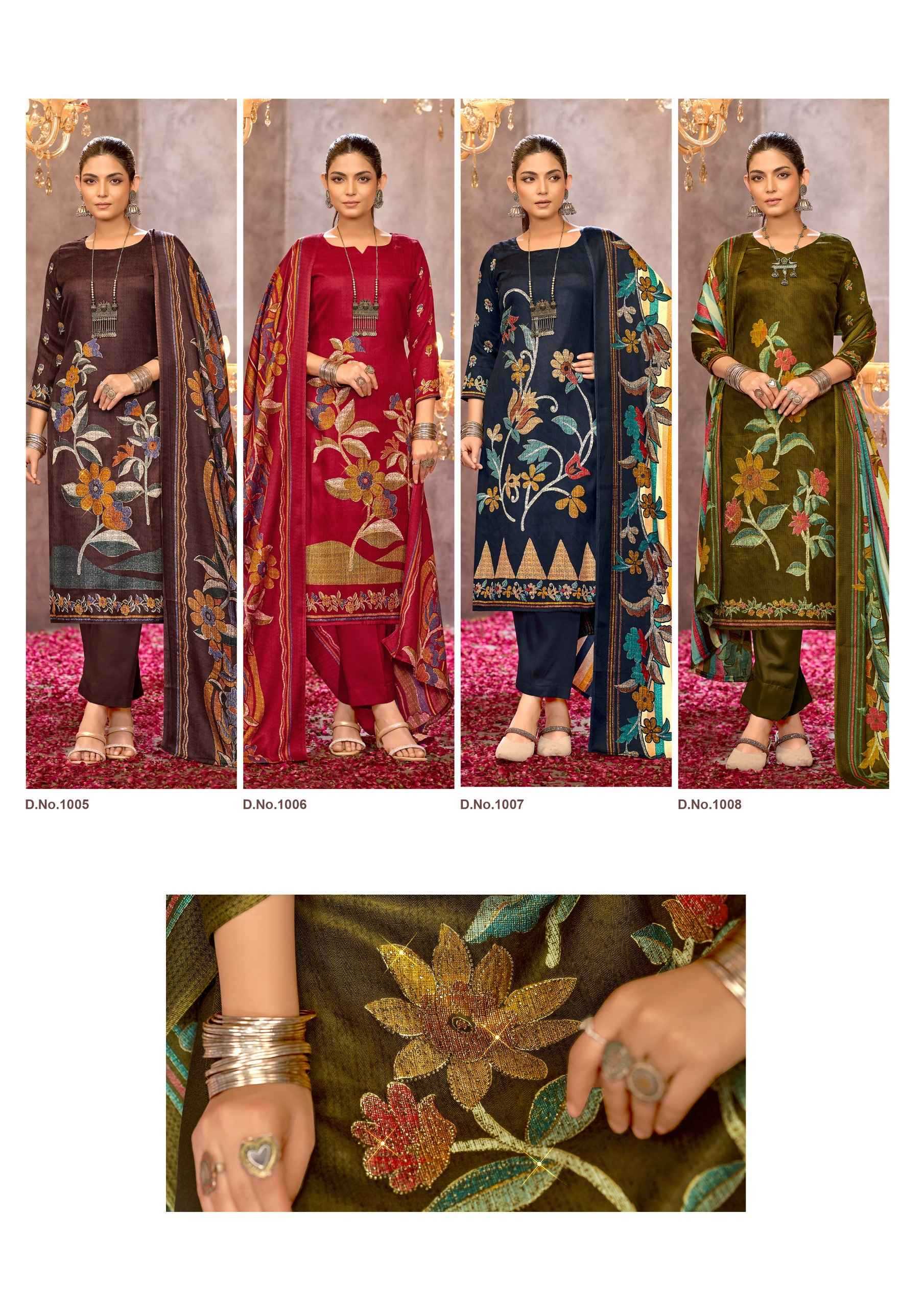 haniya by roli moli creation pashmina winter collection 3pcs suits