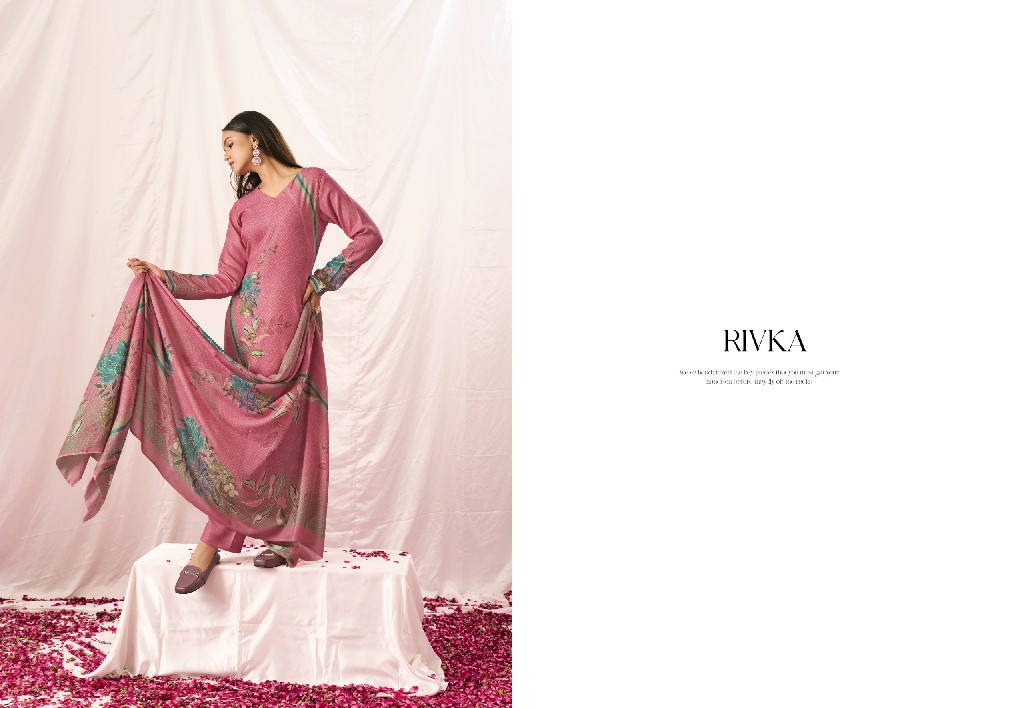 rivka by glossy digital printed pashmina winter collection suits