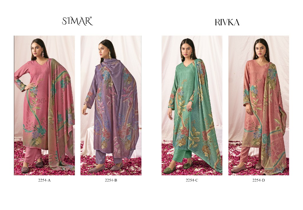 rivka by glossy digital printed pashmina winter collection suits