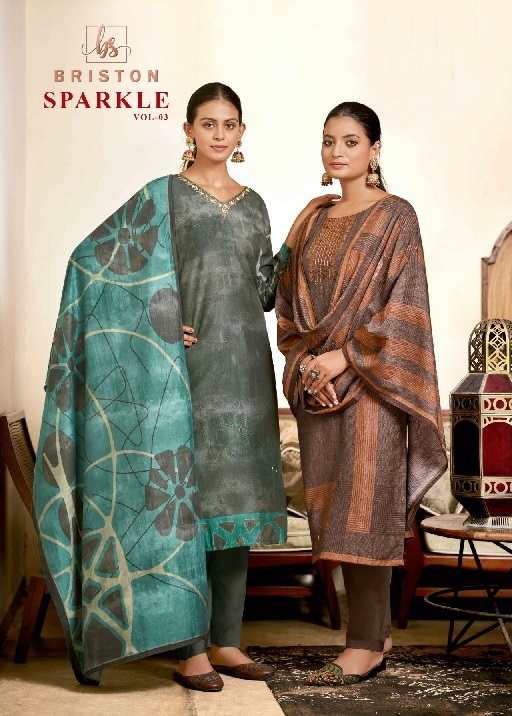 sparkle vol 3 by beriston viscose silk readymade modern pakistani suit