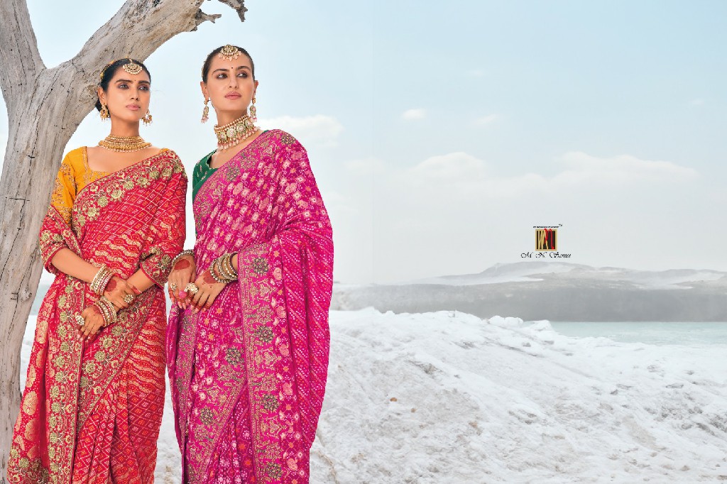 MN Shahi poshak vol 1 7601-7609 georgette bandhani patola saree