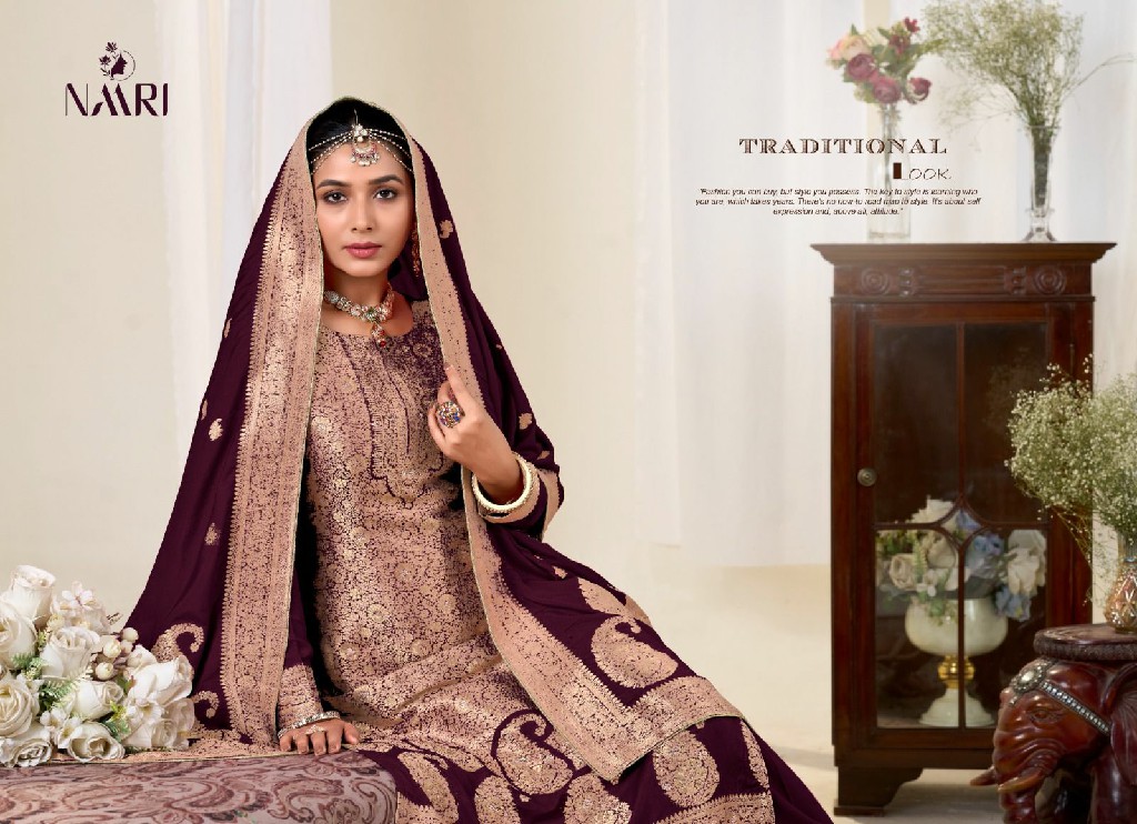 gul bahar by naari viscose pashmina jacquard winter wear ladies suits