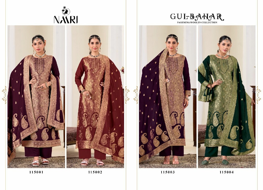 gul bahar by naari viscose pashmina jacquard winter wear ladies suits