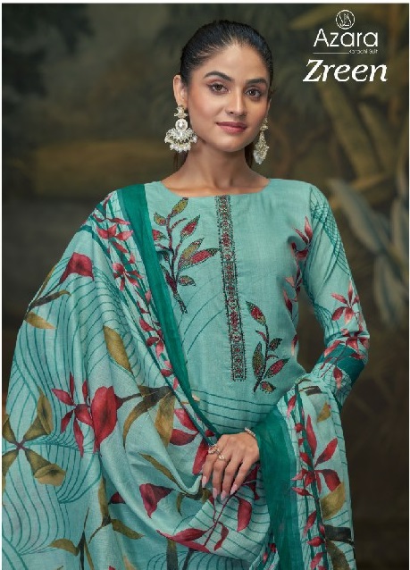 Radhika Azara Zreen Wholesale Pure Cambric Cotton With Diamond Work Dress Material